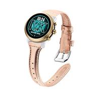 Compatible for Michael Kors MKGO Bands, LvBu Slim Genuine Leather Band Replacement Accessories Strap Compatible for Michael Kors Access MKGO Smartwatch (Rosegold)
