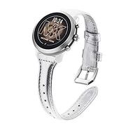 Compatible for Michael Kors MKGO Bands, LvBu Slim Genuine Leather Band Replacement Accessories Strap Compatible for Michael Kors Access MKGO Smartwatch (Silver)