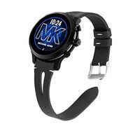 Compatible for Michael Kors MKGO Bands, LvBu Slim Genuine Leather Band Replacement Accessories Strap Compatible for Michael Kors Access MKGO Smartwatch (Black)