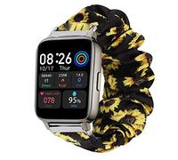 Compatible for Motast 1.69" Smartwatch Band, onetuo Fabric Scrunchie Elastic Women Replacement Straps Compatible for MuGo P36A/AGPTEK 1.69" / Rinsmola 1.69 / Doubc Smart Watch (Sunflower)