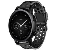 Compatible for Moto 360 3rd Gen Band, LvBu Silicone Replacement Wristbands Sport Strap with Metal Buckle Compatible for Moto 360 3rd Gen 2020 (Black)