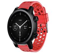 Compatible for Moto 360 3rd Gen Band, LvBu Silicone Replacement Wristbands Sport Strap with Metal Buckle Compatible for Moto 360 3rd Gen 2020 (Red)