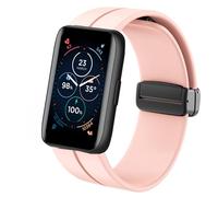Compatible for Moto 40 Smartwatch Band, 18mm, 20mm Soft Silicone Magnetic Buckle Sport Wristband Replacement Straps Compatible for Moto 40, 70, 100, 360 3rd Gen 2020 Smartwatch (18mm size band, Pink)