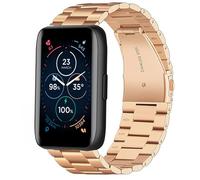 Compatible for Moto Smartwatch Band, Lamshaw 18mm, 20mm Quick Release Stainless Steel Metal Replacement Straps Compatible with Moto 40 , 70, 100, 360 3rd Gen 2020 Smartwatch (20mm size band, Rose