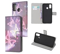 Compatible for Motorola Moto G50 Case, Phone Case Motorola Moto G50 Shockproof Flip Folio Soft PU Leather Wallet Cover with Card Holder Slots Magnetic Kickstand Protective Case, Fantasy Butterfly