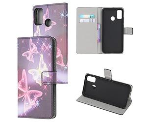 Compatible for Motorola Moto G50 Case, Phone Case Motorola Moto G50 Shockproof Flip Folio Soft PU Leather Wallet Cover with Card Holder Slots Magnetic Kickstand Protective Case, Fantasy Butterfly