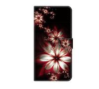 Compatible for Motorola Moto G85 Case, Painted Premium Leather Flip Wallet Case with Kickstand, Wrist Strap & Card Holder Slots Protective Cover for Motorola Moto G85, Dream Flower