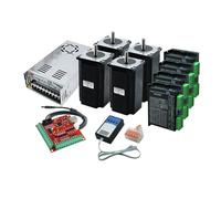 Compatible for Nema 23 Stepper Motor Kit 4Axis 1.2/2/2.2/2.5/3Nm +4pcs DM556P Driver +350W 36V Power Supply+Interface Board +Debugger(2Nm Kit)
