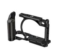 Compatible for Nikon ZR Camera Cage | Aluminum alloy expansion frame matched with wooden handle for comfortable video shooting(Black)