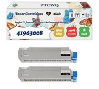 Compatible for Okidata OKI 41963008 41963007 41963006 41963005 Toner Cartridges Work for Okidata OKI C7100 C7300 C7300 V2 C7350 Printers (2 Pack Black)