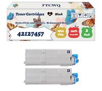 Compatible for Okidata OKI 42127457 Toner Cartridges Work for Okidata OKI C5250 C5450 C5450dn C5450n C5540 Printers, with Chip, High Yield 6000 Pages, High-Definition Printing (2 Pack Black)