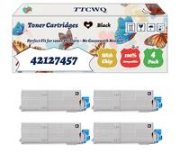 Compatible for Okidata OKI 42127457 Toner Cartridges Work for Okidata OKI C5250 C5450 C5450dn C5450n C5540 Printers, with Chip, High Yield 6000 Pages, High-Definition Printing (4 Pack Black)