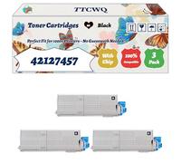 Compatible for Okidata OKI 42127457 Toner Cartridges Work for Okidata OKI C5250 C5450 C5450dn C5450n C5540 Printers, with Chip, High Yield 6000 Pages, High-Definition Printing (3 Pack Black)
