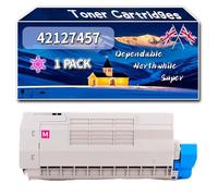 Compatible for Okidata OKI 42127457 Toner Cartridges, Work for Okidata OKI C5540 C5510 C5450 C5250 C5540 MFP C5510 MFP Printers, Toner Cartridges 42127455 42127454 42127456 (1 Pack Magenta)