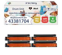 Compatible for Okidata OKI 43381704 43381703 43381702 43381701 Drum Unit Work for Okidata OKI C5600dn C5600n C5700dn C5700n Printers (4 Pack Black)