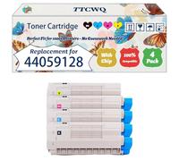 Compatible for Okidata OKI 44059128 Toner Cartridge Work for Okidata OKI ES8430 Printers, with Chip, High Yield 8500 Pages, High-Definition Printing (4-Pack BK/C/M/Y)