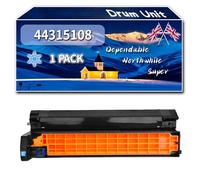 Compatible for Okidata OKI 44315108 Drum Unit, Work for Okidata OKI C610 C610dn C610DTN C610n Printers, Drum Unit 44315107 44315106 44315105 (1 Pack Cyan)