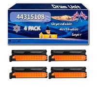 Compatible for Okidata OKI 44315108 Drum Unit, Work for Okidata OKI C610 C610dn C610DTN C610n Printers, Drum Unit 44315107 44315106 44315105 (4 Pack Black)