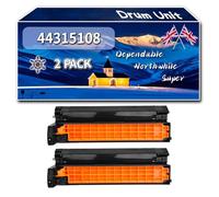 Compatible for Okidata OKI 44315108 Drum Unit, Work for Okidata OKI C610 C610dn C610DTN C610n Printers, Drum Unit 44315107 44315106 44315105 (2 Pack Black)