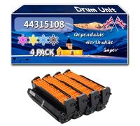 Compatible for Okidata OKI 44315108 Drum Unit, Work for Okidata OKI C610 C610dn C610DTN C610n Printers, Drum Unit 44315107 44315106 44315105 (4-Pack BK/C/M/Y)
