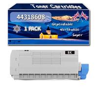 Compatible for Okidata OKI 44318608 Toner Cartridges, Work for Okidata OKI C710 C710CDTN C710dn C710n C711 C711CDTN C711dn Printers (1 Pack Black)