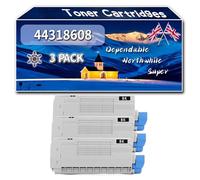Compatible for Okidata OKI 44318608 Toner Cartridges, Work for Okidata OKI C710 C710CDTN C710dn C710n C711 C711CDTN C711dn Printers (3 Pack Black)