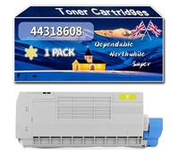 Compatible for Okidata OKI 44318608 Toner Cartridges, Work for Okidata OKI C710 C710CDTN C710dn C710n C711 C711CDTN C711dn Printers (1 Pack Yellow)