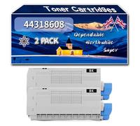 Compatible for Okidata OKI 44318608 Toner Cartridges, Work for Okidata OKI C710 C710CDTN C710dn C710n C711 C711CDTN C711dn Printers (2 Pack Black)