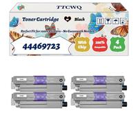Compatible for Okidata OKI 44469723 Toner Cartridge Work for Okidata OKI C510 C530 MC561DN C510dn C531 MC562 Printers, with Chip, High Yield 7000 Pages, High-Definition Printing (4 Pack Black)