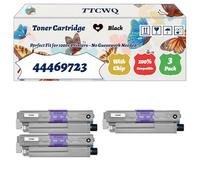 Compatible for Okidata OKI 44469723 Toner Cartridge Work for Okidata OKI C511 C531DN MC562DN C511DN MC561 Printers, with Chip, High Yield 7000 Pages, High-Definition Printing (3 Pack Black)