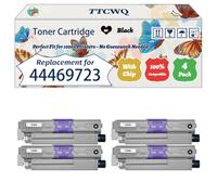 Compatible for Okidata OKI 44469723 Toner Cartridge Work for Okidata OKI C511 C531DN MC562DN C511DN MC561 Printers, with Chip, High Yield 7000 Pages, High-Definition Printing (4 Pack Black)