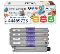 Compatible for Okidata OKI 44469723 Toner Cartridge Work for Okidata OKI C511 C531DN MC562DN C511DN MC561 Printers, with Chip, High Yield 7000 Pages, High-Definition Printing (4-Pack BK/C/M/Y)