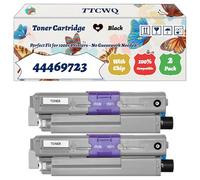 Compatible for Okidata OKI 44469723 Toner Cartridge Work for Okidata OKI C511 C531DN MC562DN C511DN MC561 Printers, with Chip, High Yield 7000 Pages, High-Definition Printing (2 Pack Black)