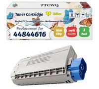 Compatible for Okidata OKI 44844616 44844615 44844614 44844613 Toner Cartridge Work for Okidata OKI C822CDTN C822DN C822N Printers (1 Pack Yellow)