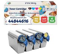 Compatible for Okidata OKI 44844616 44844615 44844614 44844613 Toner Cartridge Work for Okidata OKI C822CDTN C822DN C822N Printers (4-Pack BK/C/M/Y)
