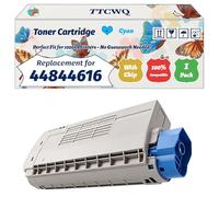 Compatible for Okidata OKI 44844616 44844615 44844614 44844613 Toner Cartridge Work for Okidata OKI C822CDTN C822DN C822N Printers (1 Pack Cyan)