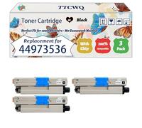 Compatible for Okidata OKI 44973536 44973535 44973534 44973533 Toner Cartridge Work for Okidata OKI MC342dn MC342dnw MC342dw Printers (3 Pack Black)