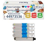 Compatible for Okidata OKI 44973536 44973535 44973534 44973533 Toner Cartridge Work for Okidata OKI MC342dn MC342dnw MC342dw Printers (4-Pack BK/C/M/Y)