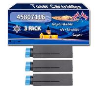 Compatible for Okidata OKI 45807116 Toner Cartridges, Work for Okidata OKI ES5162 Printers, Toner Cartridges (3 Pack Black)