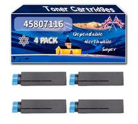 Compatible for Okidata OKI 45807116 Toner Cartridges, Work for Okidata OKI ES5162 Printers, Toner Cartridges (4 Pack Black)