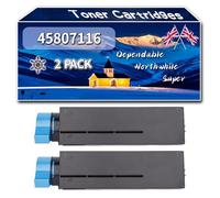 Compatible for Okidata OKI 45807116 Toner Cartridges, Work for Okidata OKI ES5162 Printers, Toner Cartridges (2-Pack Black)