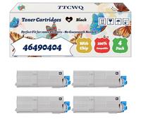 Compatible for Okidata OKI 46490404 Toner Cartridges Work for Okidata OKI C532dn C542dn MC563dn MC563dnwO Printers (4 Pack Black)