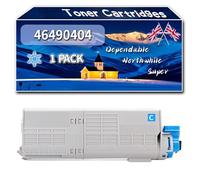 Compatible for Okidata OKI 46490404 Toner Cartridges, Work for Okidata OKI C532dn C542dn MC563dn MC563dnwO MC573dn Printers, Toner Cartridges 46490403 46490402 46490401 (1 Pack Cyan)