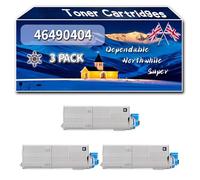 Compatible for Okidata OKI 46490404 Toner Cartridges, Work for Okidata OKI C532dn C542dn MC563dn MC563dnwO MC573dn Printers, Toner Cartridges 46490403 46490402 46490401 (3 Pack Black)