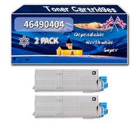 Compatible for Okidata OKI 46490404 Toner Cartridges, Work for Okidata OKI C532dn C542dn MC563dn MC563dnwO MC573dn Printers, Toner Cartridges 46490403 46490402 46490401 (2 Pack Black)