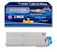 Compatible for Okidata OKI 46490404 Toner Cartridges, Work for Okidata OKI C532dn C542dn MC563dn MC563dnwO MC573dn Printers, Toner Cartridges 46490403 46490402 46490401 (1 Pack Magenta)