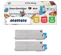 Compatible for Okidata OKI 46490404 Toner Cartridges Work for Okidata OKI C532dn C542dn MC563dn MC563dnwO Printers (2 Pack Black)