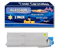 Compatible for Okidata OKI 46490404 Toner Cartridges, Work for Okidata OKI C532dn C542dn MC563dn MC563dnwO MC573dn Printers, Toner Cartridges 46490403 46490402 46490401 (1 Pack Yellow)