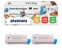 Compatible for Okidata OKI 46490404 Toner Cartridges Work for Okidata OKI C532dn MC573dn C542dn MC563dn Printers (2 Pack Black)