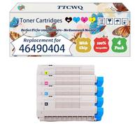 Compatible for Okidata OKI 46490404 Toner Cartridges Work for Okidata OKI C532dn MC573dn C542dn MC563dn Printers (4-Pack BK/C/M/Y)